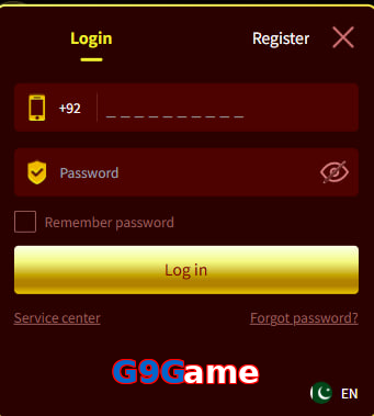 G9Game login preview